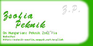 zsofia peknik business card